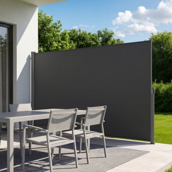 VEVOR Seitenmarkise Ausziehbar 180x300 cm, Seitenrollo aus 180 g/m² Polyestergewebe, Raumteiler für Garten