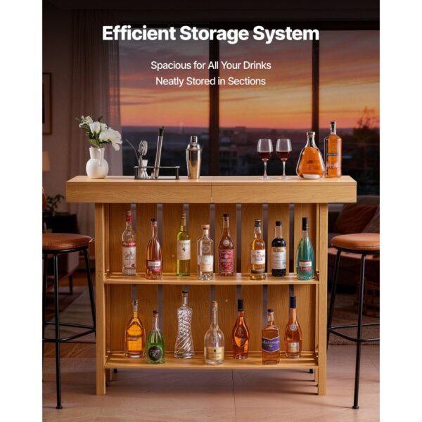 VEVOR Hausbar mit 3 Ebenen, Belastbar bis 81,6 kg, 1400 x 398 x 1055 mm – Bild 3