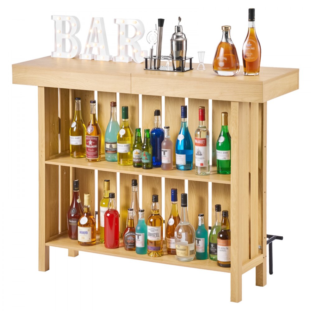 VEVOR Hausbar mit 3 Ebenen, Belastbar bis 81,6 kg, 1400 x 398 x 1055 mm