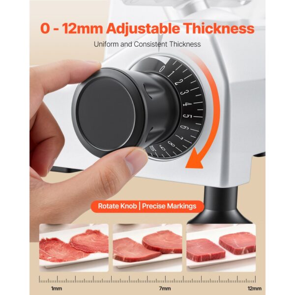 VEVOR Elektrische Aufschnittmaschine 250 mm Klinge, für Gefrorenes Fleisch Schinken – Bild 4