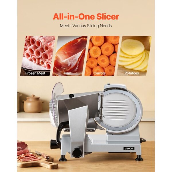 VEVOR Elektrische Aufschnittmaschine 250 mm Klinge, für Gefrorenes Fleisch Schinken – Bild 5