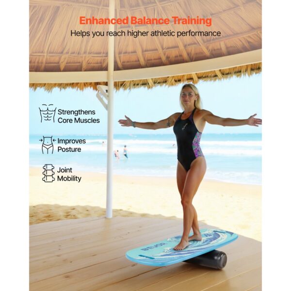 VEVOR Balance Board Holz Set für Erwachsene (76 cm), Wackelbrett bis 200 kg Belastbar, Magnetstoppern & Ablage – Bild 2