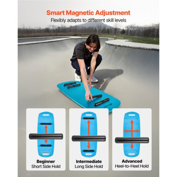 VEVOR Balance Board Holz Set für Erwachsene (76 cm), Wackelbrett bis 200 kg Belastbar, Magnetstoppern & Ablage – Bild 3