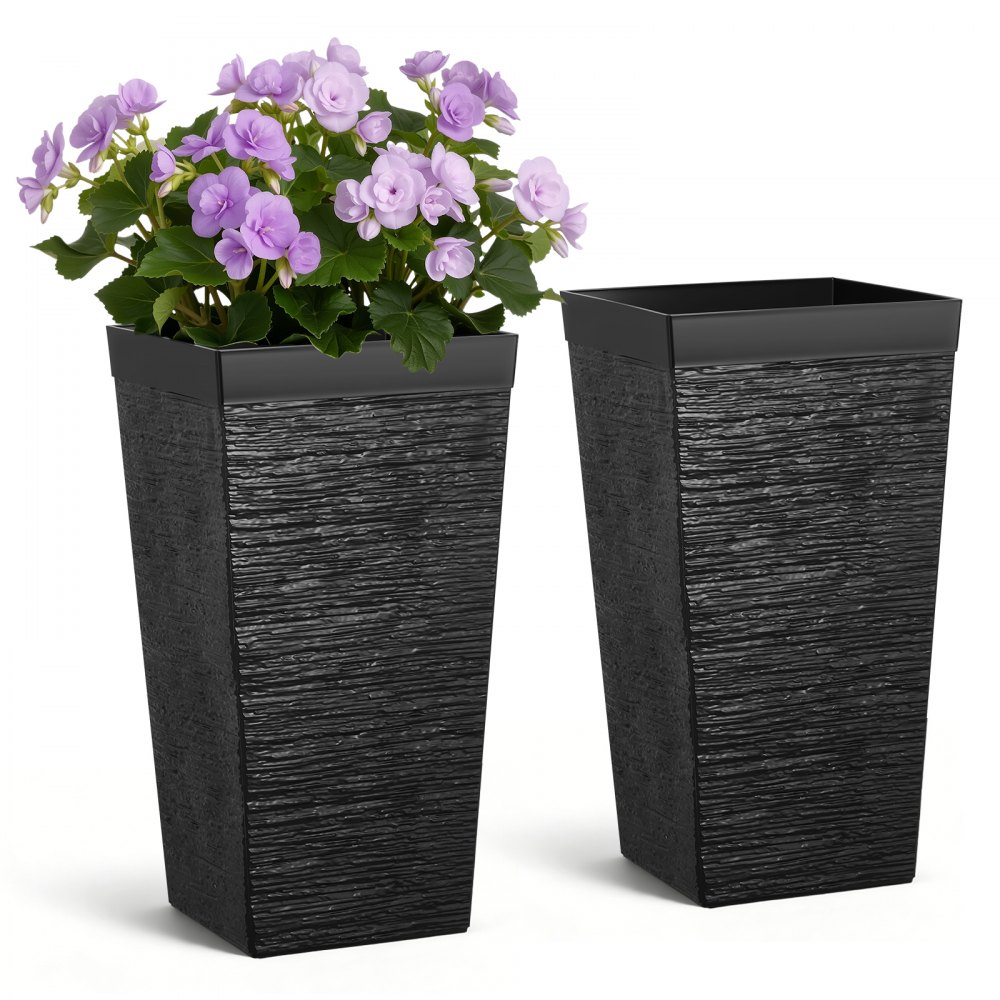 VEVOR Pflanztopf 300x300x580 mm 2er-Set, Blumentopf, Pflanzkasten mit Innentopf & Abflusslöchern