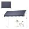 VEVOR Manuell einziehbare Markise, 350 cm (138 Zoll) lange, Terrasse und Balkon