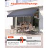 VEVOR Manuell einziehbare Markise, 350 cm (138 Zoll) lange, Terrasse und Balkon – Bild 4