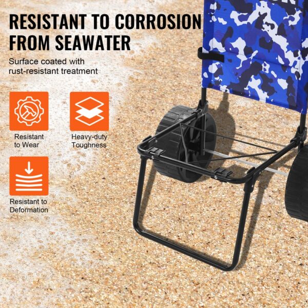 VEVOR Strandkarre Bollerwagen Sandwagen, Strandwagen 31 kg Tragkraft, Zusammenklappbarer Sandwagen aus Stahl – Bild 4 VEVOR Strandkarre Bollerwagen Sandwagen, Strandwagen 31 kg Tragkraft, Zusammenklappbarer Sandwagen aus Stahl – Bild 4