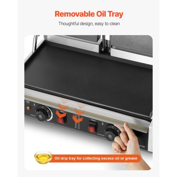 VEVOR kommerzieller Kontaktgrill 3600 W Elektrogrill Sandwichmaker (Doppelbackplatten) Panini Presse – Bild 4 VEVOR kommerzieller Kontaktgrill 3600 W Elektrogrill Sandwichmaker (Doppelbackplatten) Panini Presse – Bild 4