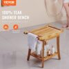 VEVOR Duschbank aus Teakholz, 56 x 36 x 47 cm, maximale Tragkraft 136 kg – Bild 2
