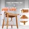 VEVOR Duschbank aus Teakholz, 56 x 36 x 47 cm, maximale Tragkraft 136 kg – Bild 3