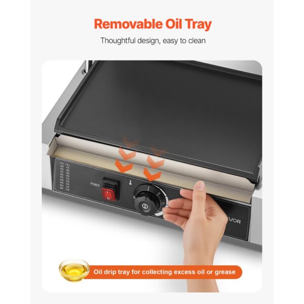 VEVOR kommerzieller Panini-Grill Kontaktgrill 2200 W für Sandwiches Steak Bacon Hamburger, Paninipresse – Bild 4