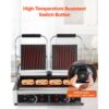 VEVOR kommerzieller Panini-Grill Kontaktgrill 3600 W für Sandwiches Steak Bacon Hamburger, Paninipresse – Bild 5