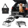 VEVOR Hundetreppe für Autos, breite 4-stufige Hundeautotreppe, trägt bis zu 68 kg
