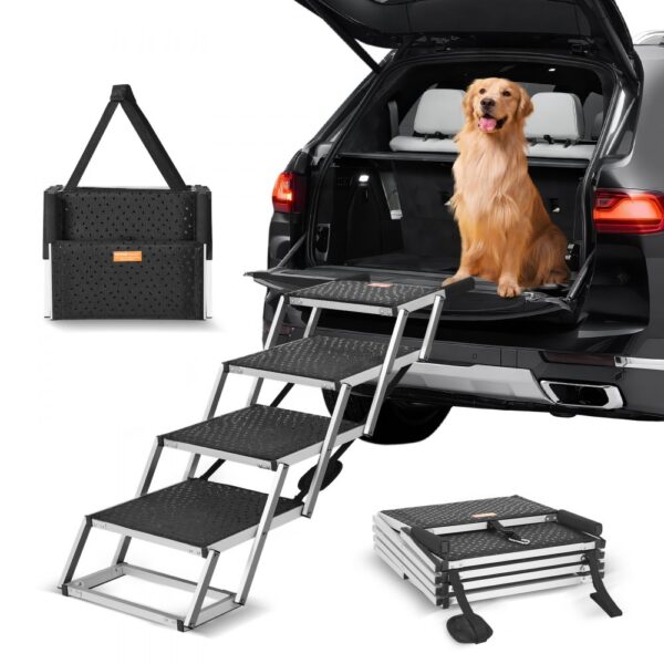 VEVOR Hundetreppe für Autos, breite 4-stufige Hundeautotreppe, trägt bis zu 68 kg