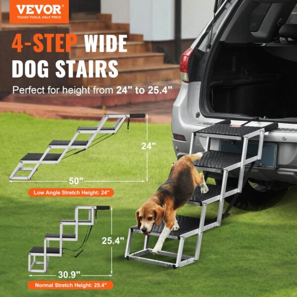 VEVOR Hundetreppe für Autos, breite 4-stufige Hundeautotreppe, trägt bis zu 68 kg – Bild 2