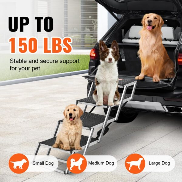 VEVOR Hundetreppe für Autos, breite 4-stufige Hundeautotreppe, trägt bis zu 68 kg – Bild 3