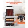 VEVOR kommerzieller Panini-Grill Kontaktgrill 1800 W für Sandwiches Steak Bacon Hamburger, Paninipresse – Bild 5