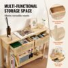 VEVOR Rattan-Konsolentisch mit 2 Schubladen, Rattan-Eingangstisch mit natürlicher Rattan-Schiebetür, Natur – Bild 3