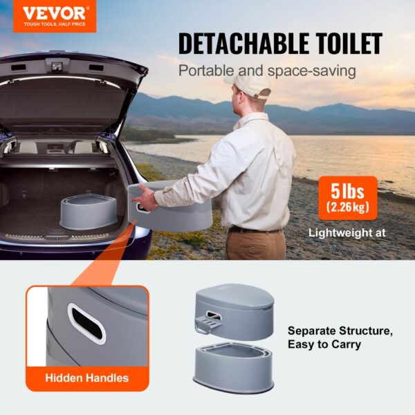 VEVOR 5 L Campingtoilette mit Toilettenpapier- und Handyhalter – Bild 2