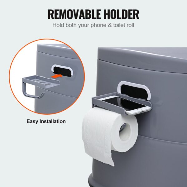 VEVOR 5 L Campingtoilette mit Toilettenpapier- und Handyhalter – Bild 3