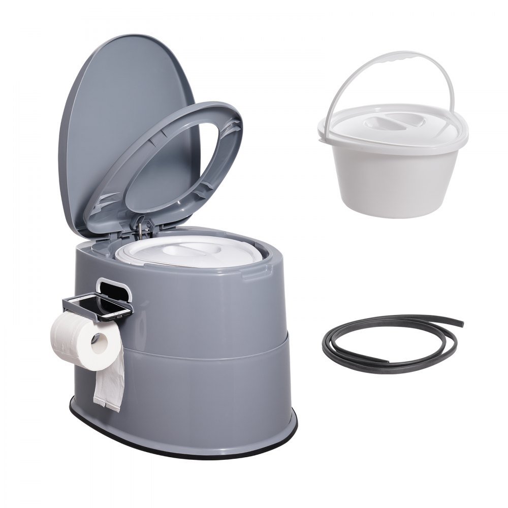 VEVOR 5 L Campingtoilette mit Toilettenpapier- und Handyhalter