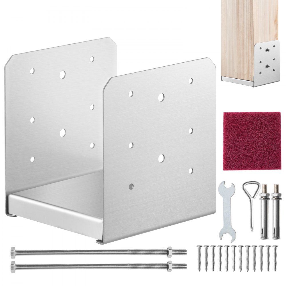 VEVOR Aufschraubhülse 149 x 143 x 160 mm U Pfostenträger aus Edelstahl mit Sprühbeschichtung Pfostenschuh