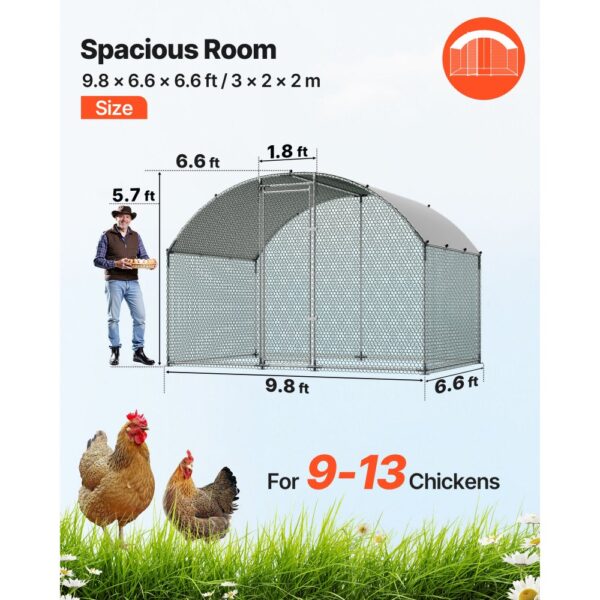 VEVOR Hühnerstall 3x2x2 m Begehbarer Hühnerauslauf mit Abdeckung – Bild 2