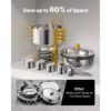 VEVOR Chafing Dish Buffet Speisenwärmer mit 4 Behältern in voller Größe (4,7 L), für Hochzeiten Buffet Gold – Bild 5