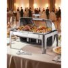 VEVOR Chafing Dish Set Speisenwärmer Edelstahl mit 2 Pfannen in halber Größe (3,9 L), für Partys Silber VEVOR Chafing Dish Set Speisenwärmer Edelstahl mit 2 Pfannen in halber Größe (3,9 L), für Partys Silber