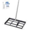 VEVOR Rasenrakel, Levelingrake mit 198 cm Griff, 431x254 mm Bodenplatte