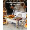 VEVOR Chafing Dish Set Speisenwärmer Edelstahl mit 4 Behältern in halber Größe (4 L pro), für Partys – Bild 2