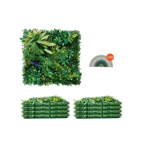 VEVOR Künstliche Pflanzenwand, 8 Stück, 500x500x50 mm, 3D-Kombination aus grünen Buchsbaumpaneelen VEVOR Künstliche Pflanzenwand, 8 Stück, 500x500x50 mm, 3D-Kombination aus grünen Buchsbaumpaneelen