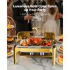 VEVOR Chafing Dish Set Speisenwärmer Edelstahl mit Pfannen in voller Größe (8,5 L), für Partys Gold – Bild 2