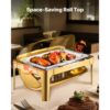 VEVOR Chafing Dish Set Speisenwärmer Edelstahl mit Pfannen in voller Größe (8,5 L), für Partys Gold – Bild 5