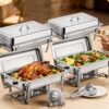 VEVOR Chafing Dish Buffet-Set 4 Stk. Edelstahl-Speisenwärmer mit 4 Pfannen in voller Größe (7,5 L) VEVOR Chafing Dish Buffet-Set 4 Stk. Edelstahl-Speisenwärmer mit 4 Pfannen in voller Größe (7,5 L)