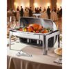 VEVOR Chafing Dish Set Speisenwärmer Edelstahl mit Pfannen in voller Größe (8,5 L), für Buffet Silber