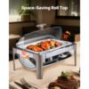 VEVOR Chafing Dish Set Speisenwärmer Edelstahl mit Pfannen in voller Größe (8,5 L), für Buffet Silber – Bild 5