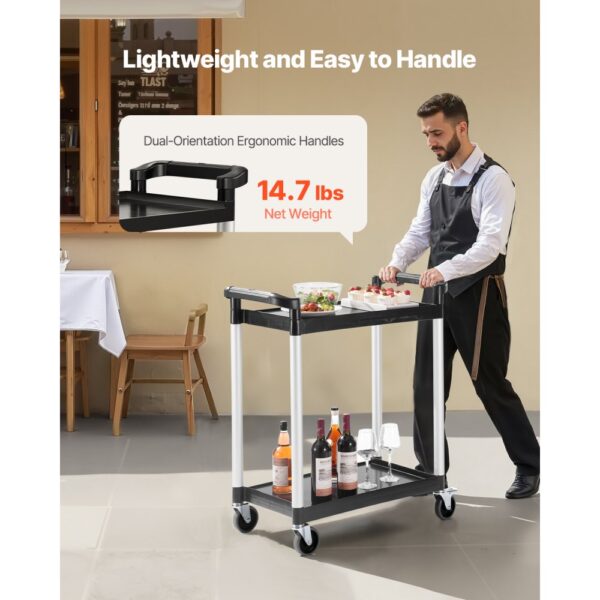 VEVOR Mehrzweckwagen, 136 kg Tragkraft, 800x410x945 mm großer Servierwagen für Lager – Bild 5