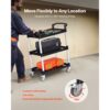 VEVOR Universalwagen, 136 kg, 3-stufiger Universalwagen aus Kunststoff mit 360° Schwenkrädern (2 mit Bremse) – Bild 3 VEVOR Universalwagen, 136 kg, 3-stufiger Universalwagen aus Kunststoff mit 360° Schwenkrädern (2 mit Bremse) – Bild 3