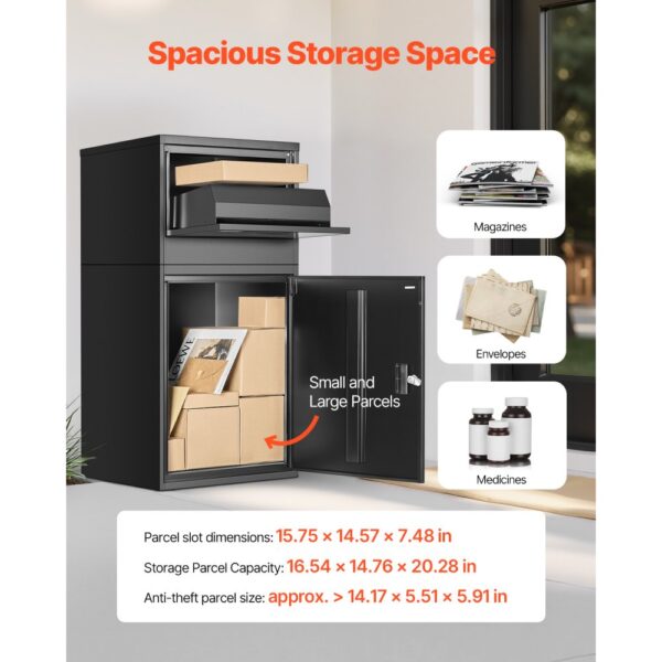 VEVOR Paketbriefkasten 500x398x980mm, Paketkasten mit Schloss, Packstation für Zuhause und das Büro – Bild 4 VEVOR Paketbriefkasten 500x398x980mm, Paketkasten mit Schloss, Packstation für Zuhause und das Büro – Bild 4