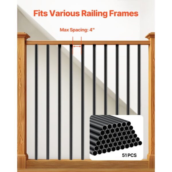 VEVOR Geländerstab, 51er-Set, φ19x660 mm Aluminium Zierstab für Treppengeländer – Bild 4