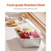 VEVOR Beilagenbehälter Zutatenbehälter Gastronormbehälter aus Edelstahl (4 x 1/4 Behälter) – Bild 2