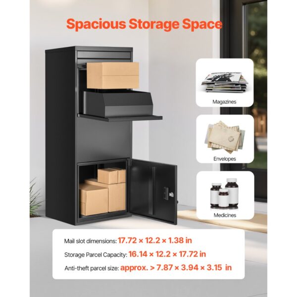 VEVOR Paketbriefkasten 1198x500x360 mm, Paketkasten mit Schloss, Packstation für Zuhause und das Büro – Bild 4 VEVOR Paketbriefkasten 1198x500x360 mm, Paketkasten mit Schloss, Packstation für Zuhause und das Büro – Bild 4