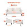 VEVOR Loveseat-Sofa Couch mit zwei Sitzen (176 cm), Büro oder Wohnung, Cremeweiß – Bild 3