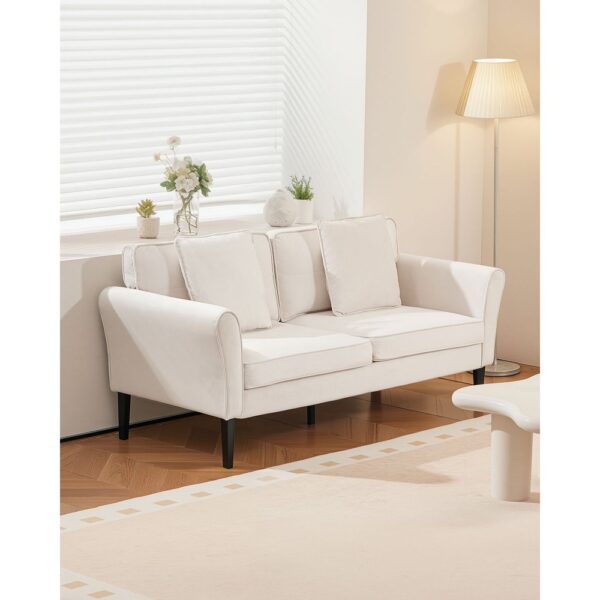 VEVOR Loveseat-Sofa Couch mit zwei Sitzen (176 cm), Büro oder Wohnung, Cremeweiß – Bild 5