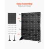 VEVOR Stecktafel Displayständer, 440x330 mm, Präsentationsständer mit 30 Haken – Bild 5