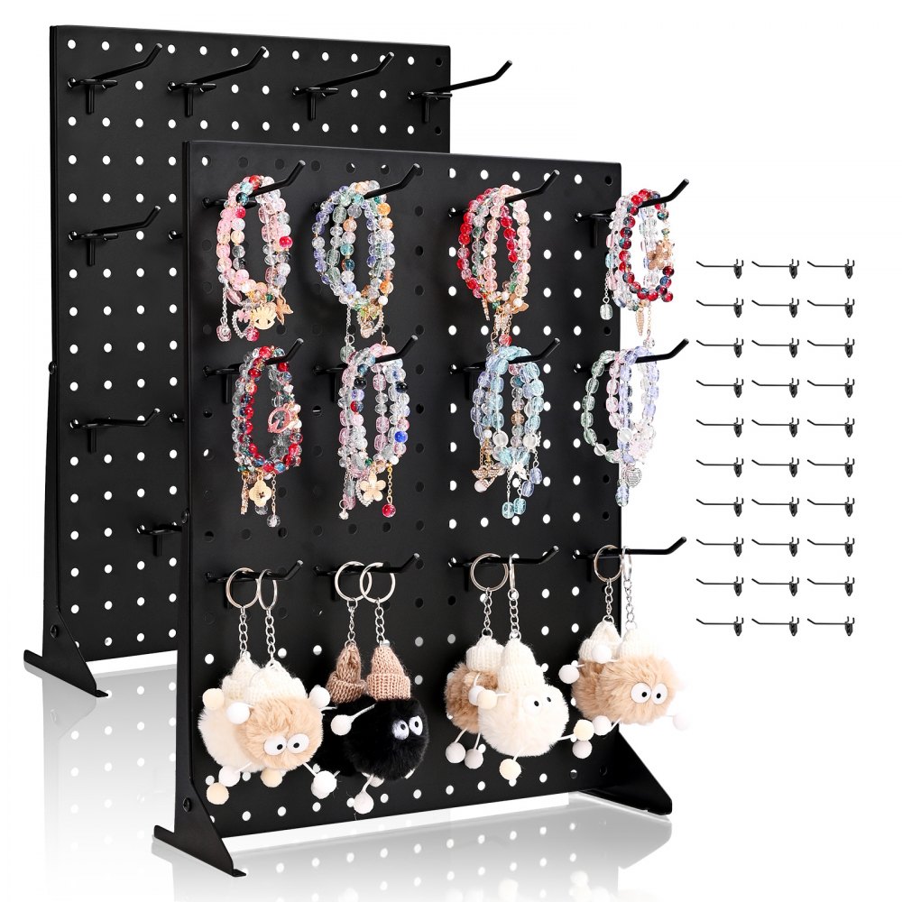 VEVOR Stecktafel Displayständer, 440x330 mm, Präsentationsständer mit 30 Haken