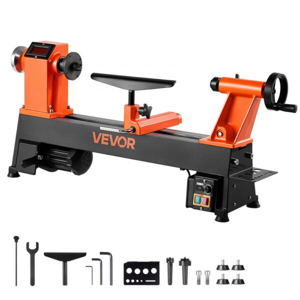 VEVOR Drechselbank, 1 PS/750 W, Drechselmaschine mit variabler Drehzahl von 150 bis 3800 U/min