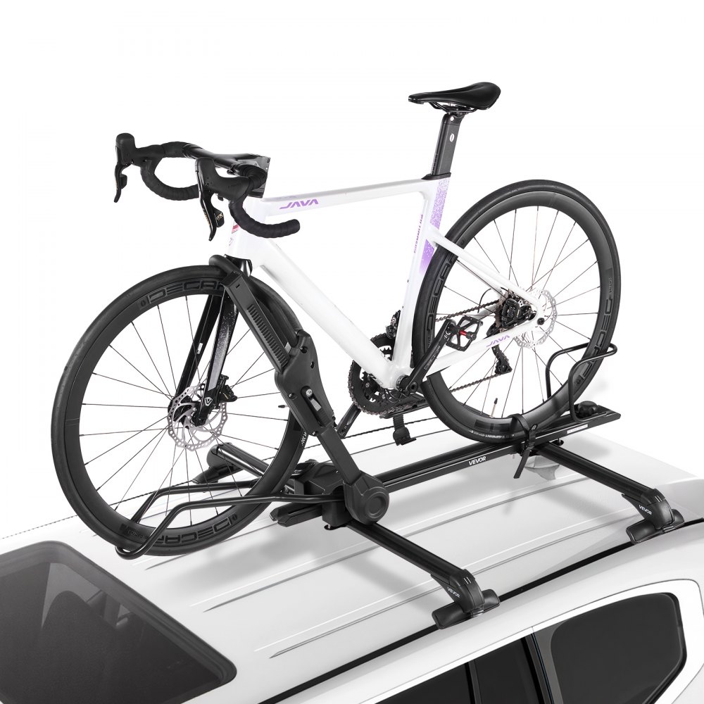 VEVOR Dachfahrradträger 15 kg Tragkraft, aufrechter Autodachträger für SUV Auto, Schwarz