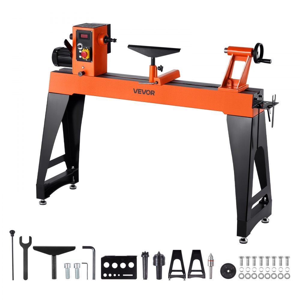 VEVOR Drechselbank, 1,5 PS, Drechselmaschine mit variabler Drehzahl von 150 bis 3200 U/min